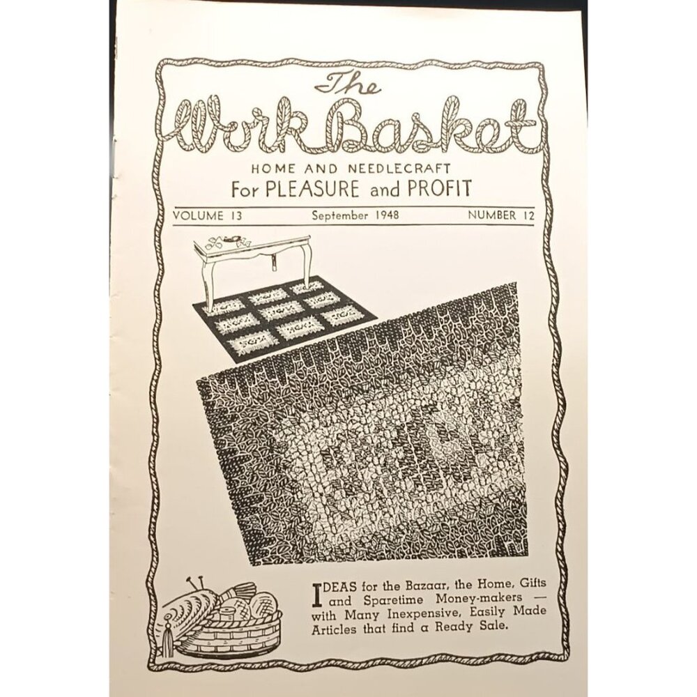 Vintage September 1948 The WorkBasket Magazine Home & Needlecraft Vol 13 No 12